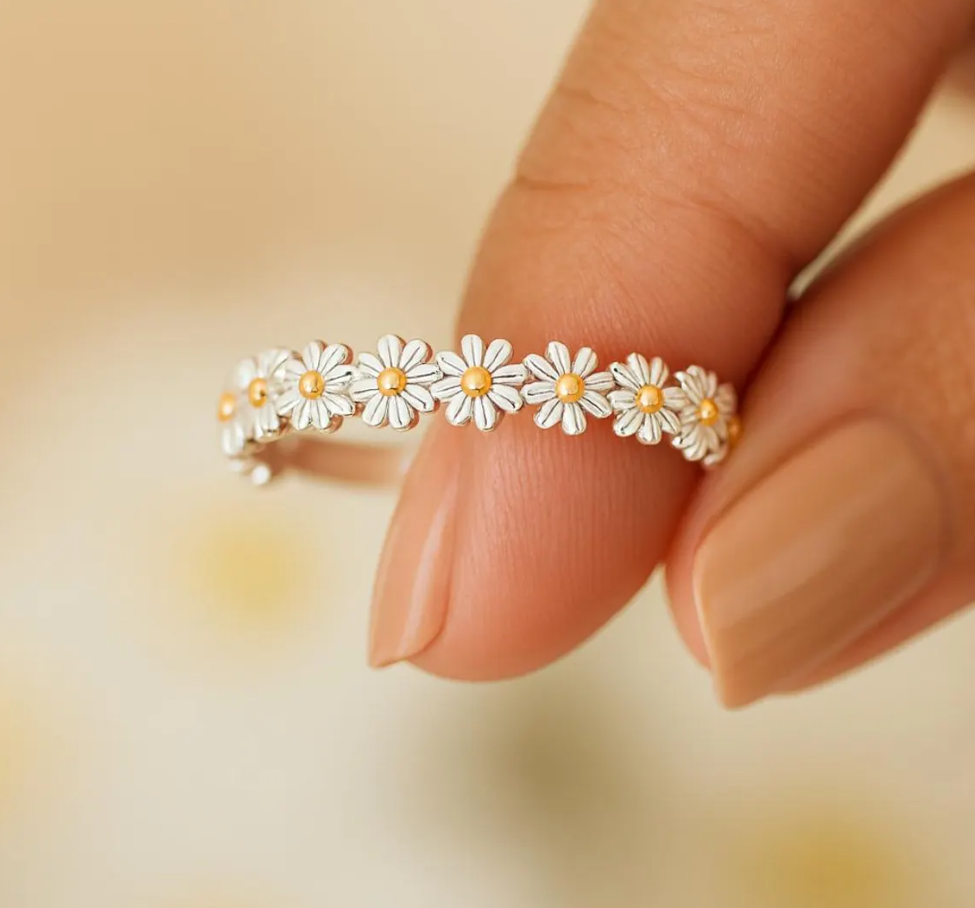 Cottagecore Daisy Flower Ring